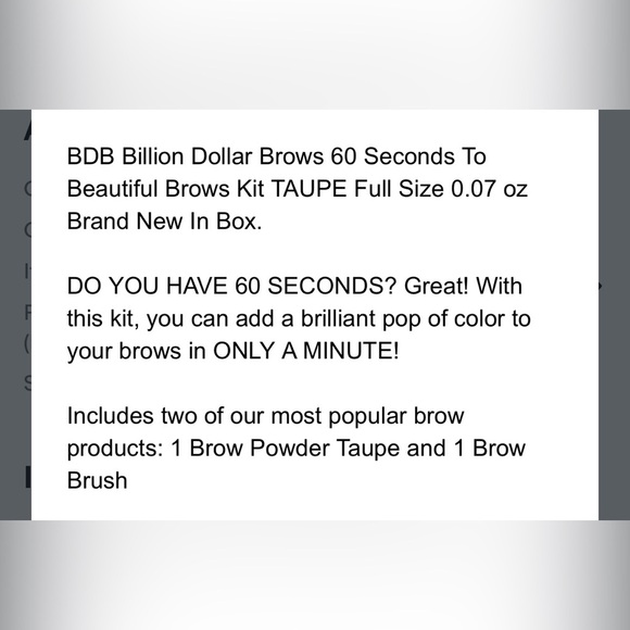 NIB Billion Dollar Brows 60 Seconds to Beautiful Brows in Taupe - Picture 8 of 11